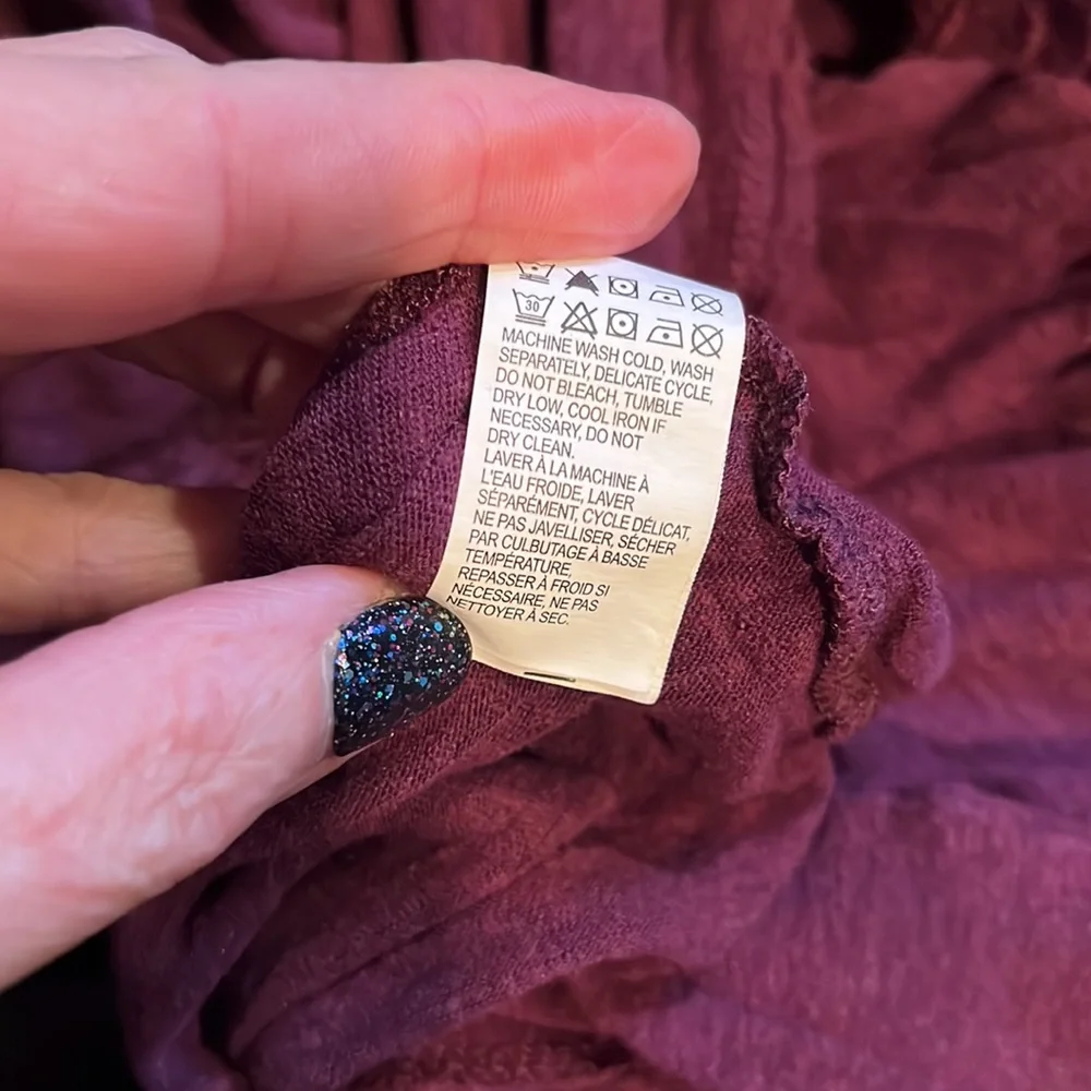 Lucky Brand Wine long Sleeve Top